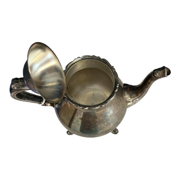 Vintage Leonard Silver Plate Coffee/Tea Pot – White Heat-Resistant Handle Accent - Picture 3 of 6